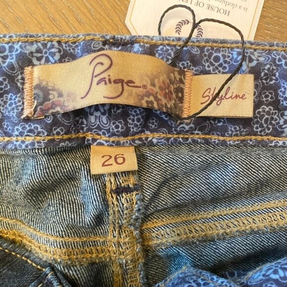 PAIGE Skyline Flare Stretch Low - Rise Jeans in Dark Wash, size 26 - Picture 3 of 14